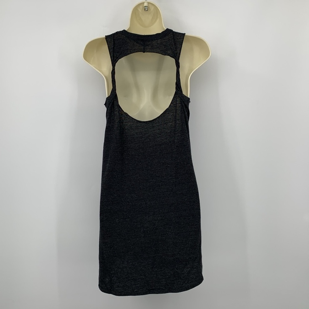 Chaser Twisted back cut-out keyhole knit mini dress gray knit burnout Medium